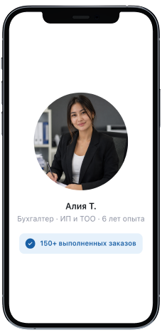 Профиль бухгалтера в приложении Payda